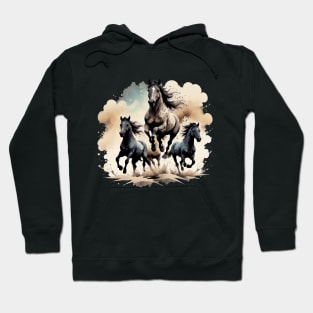 Horses And Desert Old Hoodie